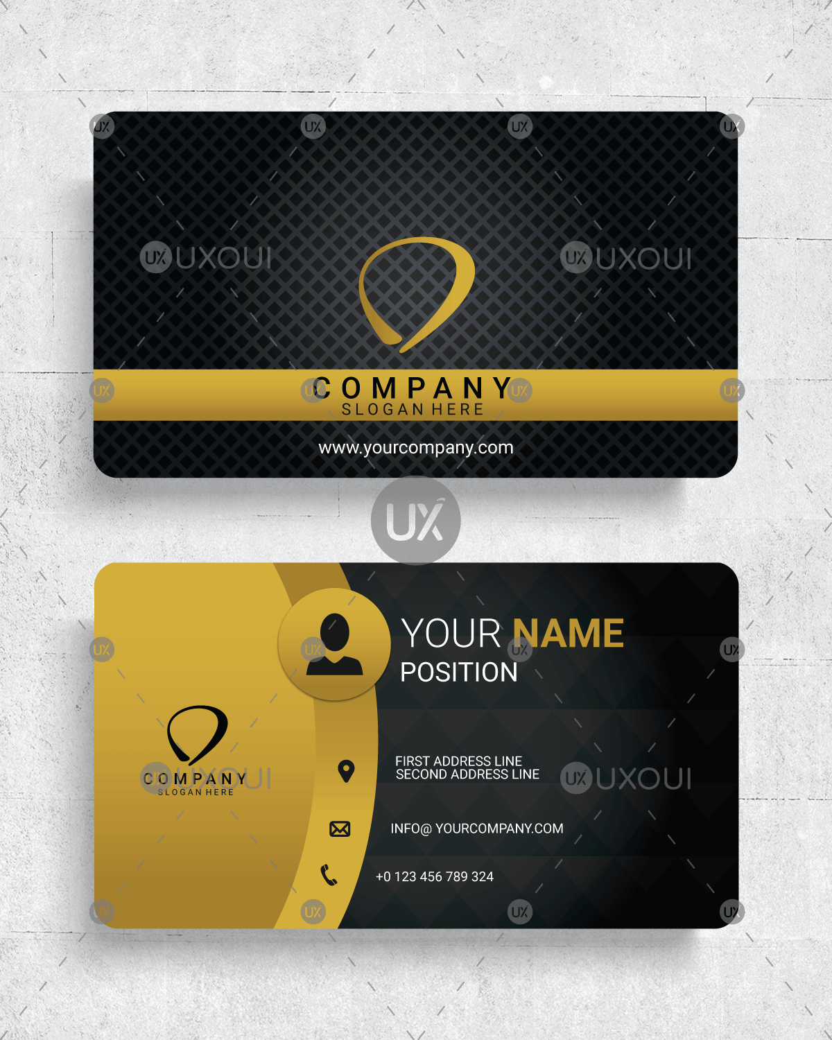 1200x1500 Premium Luxury Business Card Design Template Vector With Black