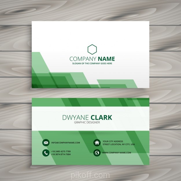 626x626 Abstract Green Business Card Vector Free Download