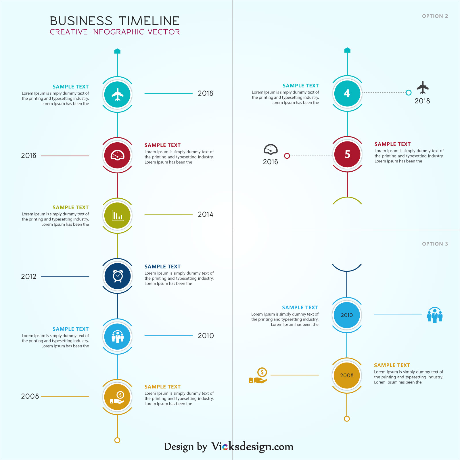 1600x1600 Corporate Timeline Creative Infographic Vector, Business Info