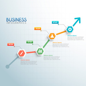 300x300 Arrow Infographic With Web Symbols Showing Growth, Vector