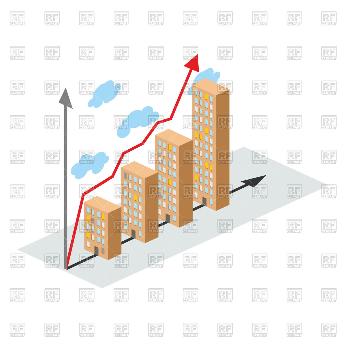 1200x1200 Graphics With Construction Growth Vector Image Of Business