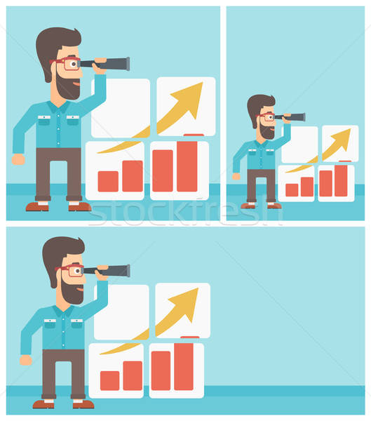 529x600 Man Searching Opportunities For Business Growth Vector