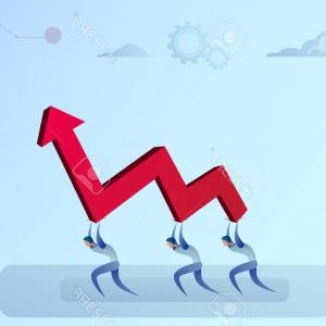 300x300 Photostock Vector Business People Group Holding Financial Arrow Up