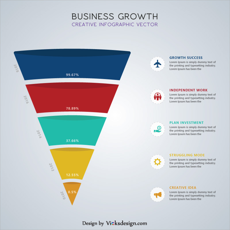 800x800 Business Growth Infographic Vector, Creative Diagram