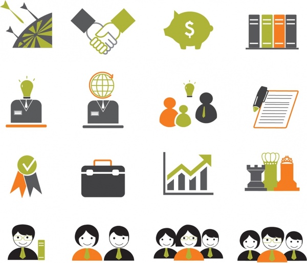 600x514 Business Icons Free Vector In Adobe Illustrator