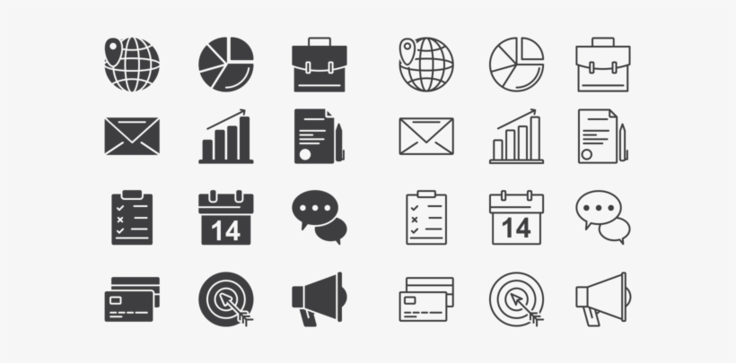 820x405 Business Icons Vector