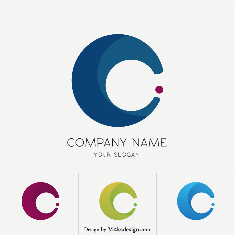 800x800 C Shape Logo, C Letter Logo Set Vector Graphics, Business C Shape