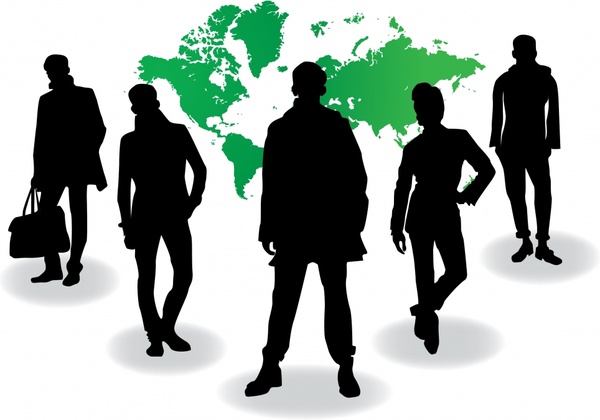 600x420 Business Background Silhouette People Icons Free Vector