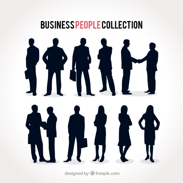 626x626 Collection Of Businesspeople Silhouettes Vector Free Download