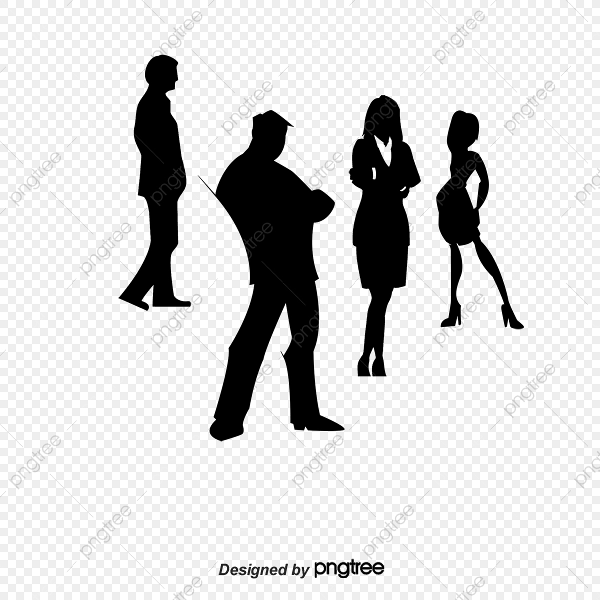 Business People Silhouette Vector at Vectorified.com | Collection of ...