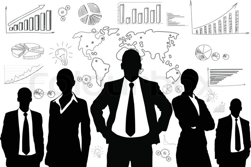800x534 Business People Group Black Silhouette Stock Vector Colourbox