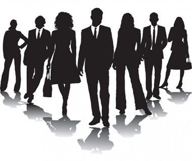 380x319 Professional Business People Vector Silhouettes