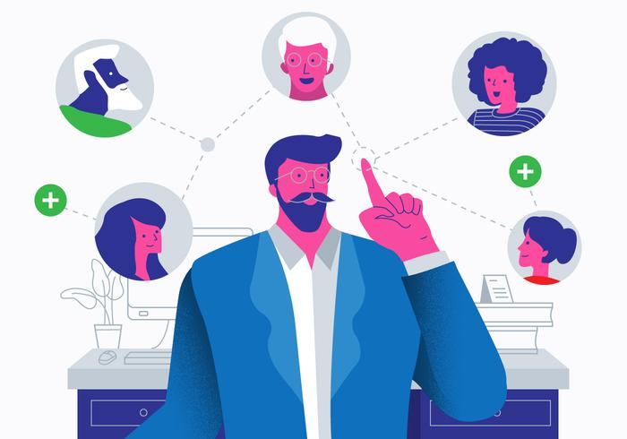 700x490 Referral Business People Vector Flat Illustration