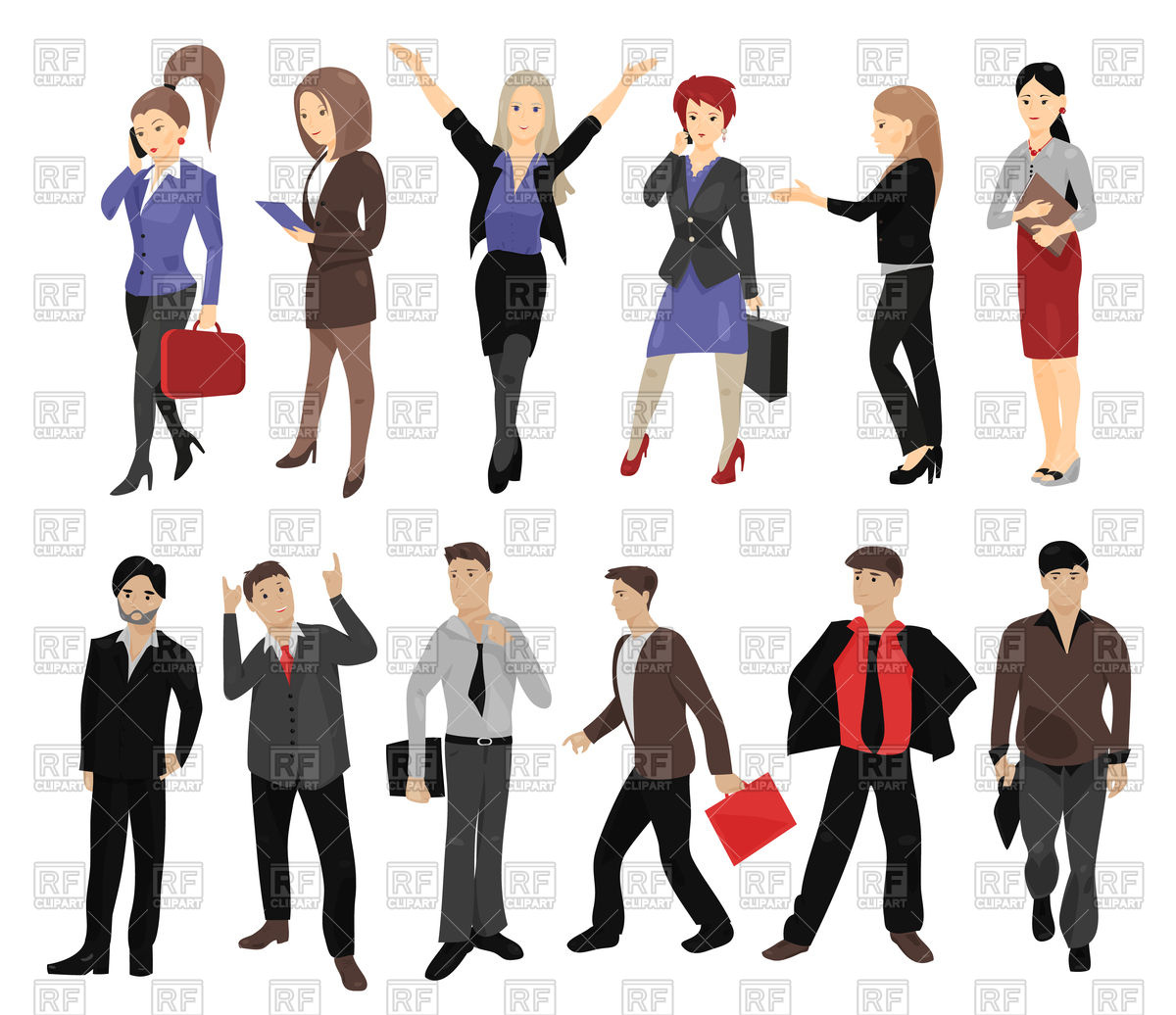1200x1036 Set Of Full Length Portraits Of Business People Vector Image