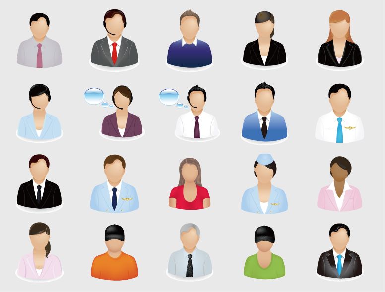 776x589 Business People Icon Set