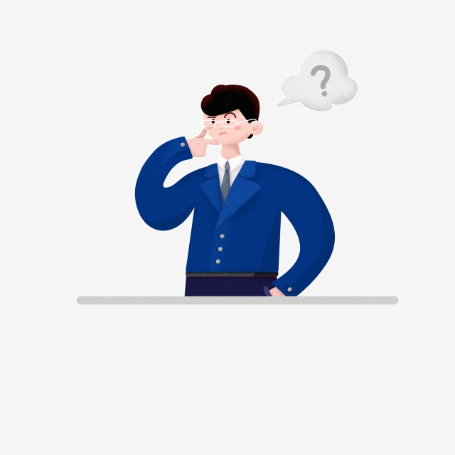 640x640 Cartoon Business Person Vector Material Thinking, Thinking