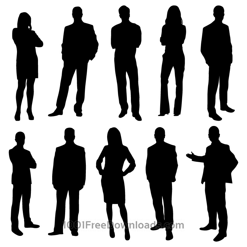 800x800 Free Vectors Office Business People Silhouettes Design