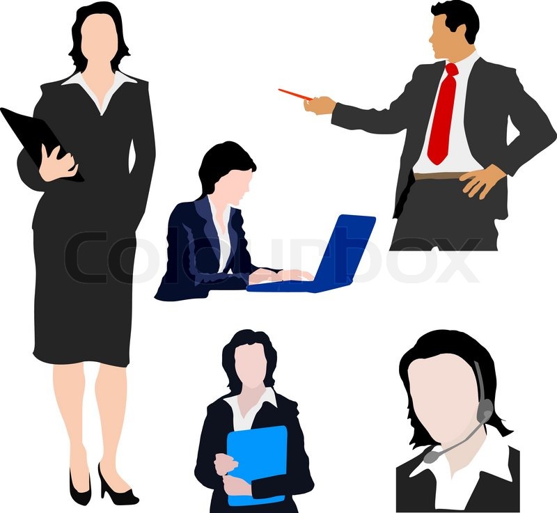 800x737 Silhouettes Of Business People Stock Vector Colourbox