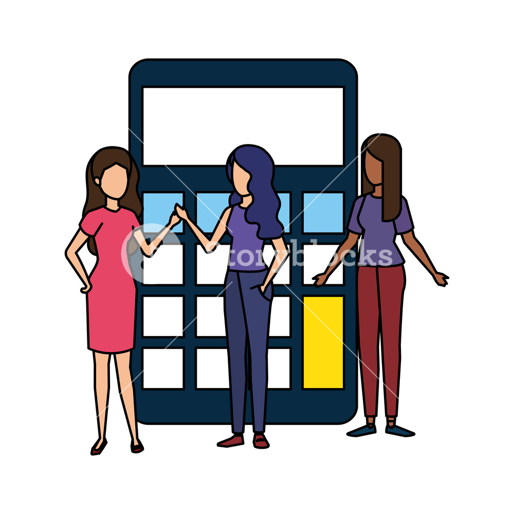 1000x1000 Calculator Math With Business Person Vector Illustration Design