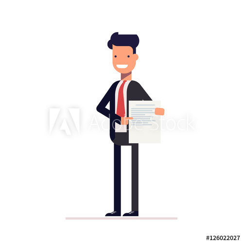 500x500 Businessman Or Manager Should Document And Shows Him Hand