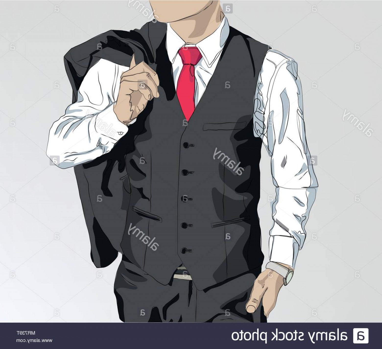 1560x1429 Man Wearing Suit Illustration Business Concept Vector Graphic