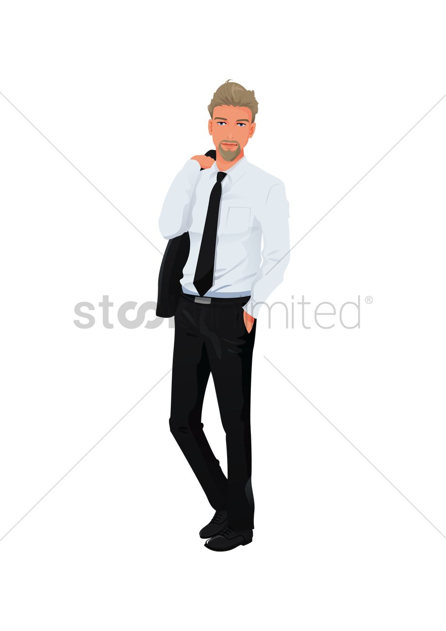 919x1300 Man In A Business Suit Vector Image