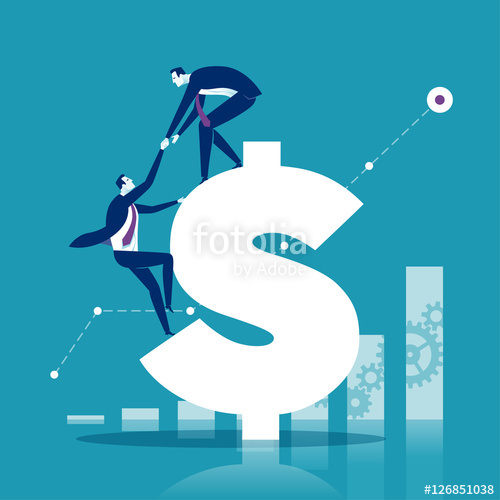 500x500 Helping Hand Businessman Helps To Climb A Dollar Sign Concept