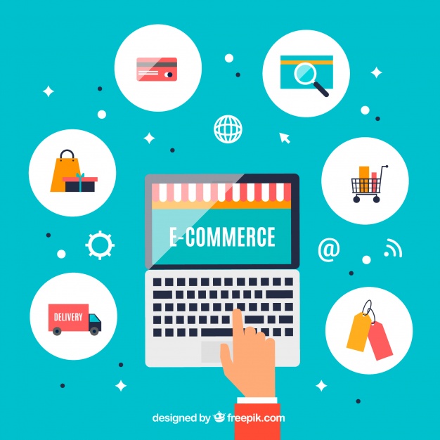 626x626 Laptop Background With Online Business Vector Free Download