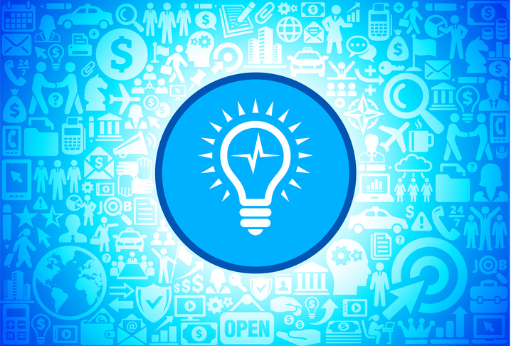 718x486 Lightbubl Icon On Business And Finance Vector Background