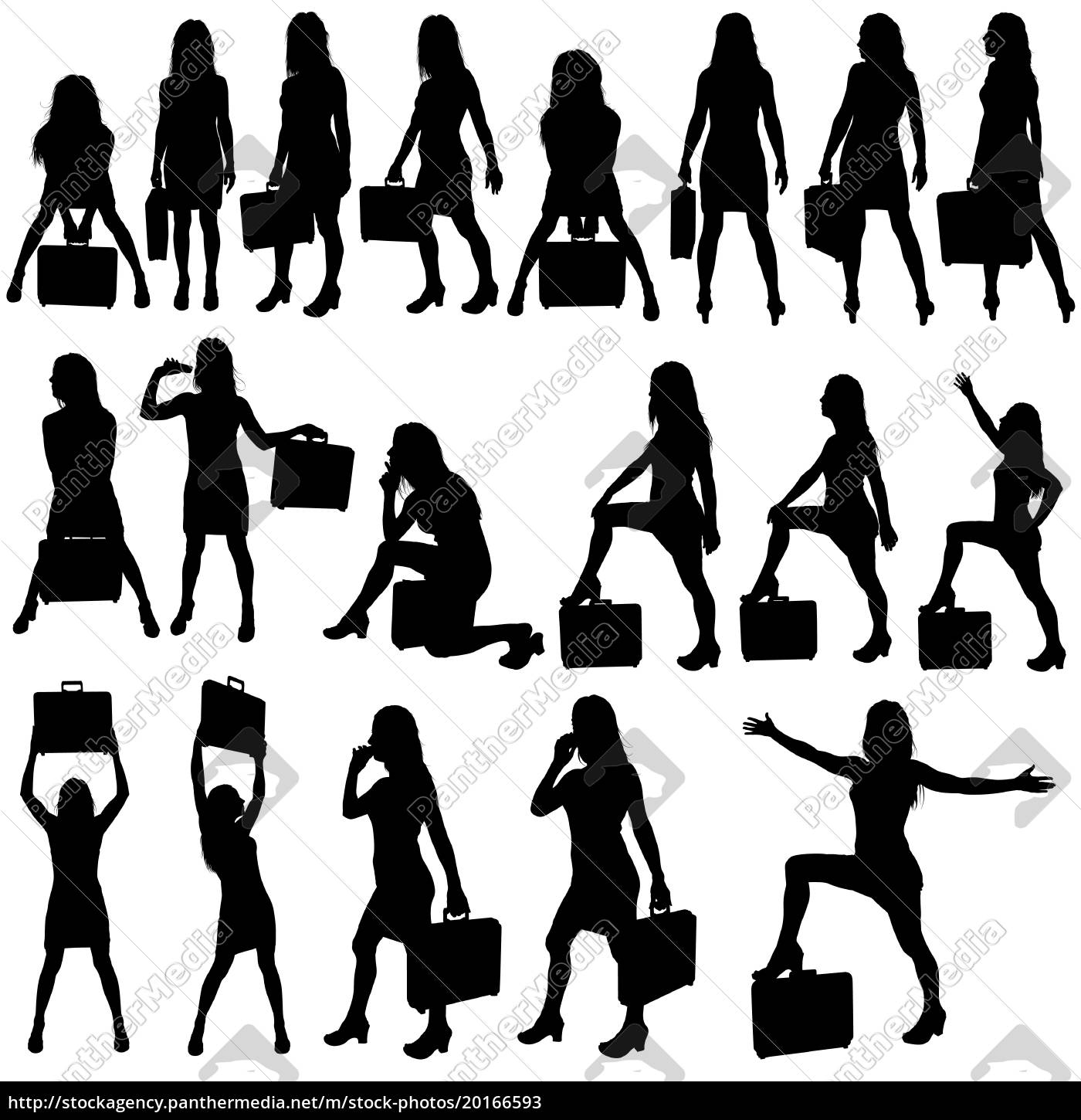 1400x1450 Business Woman Silhouettes