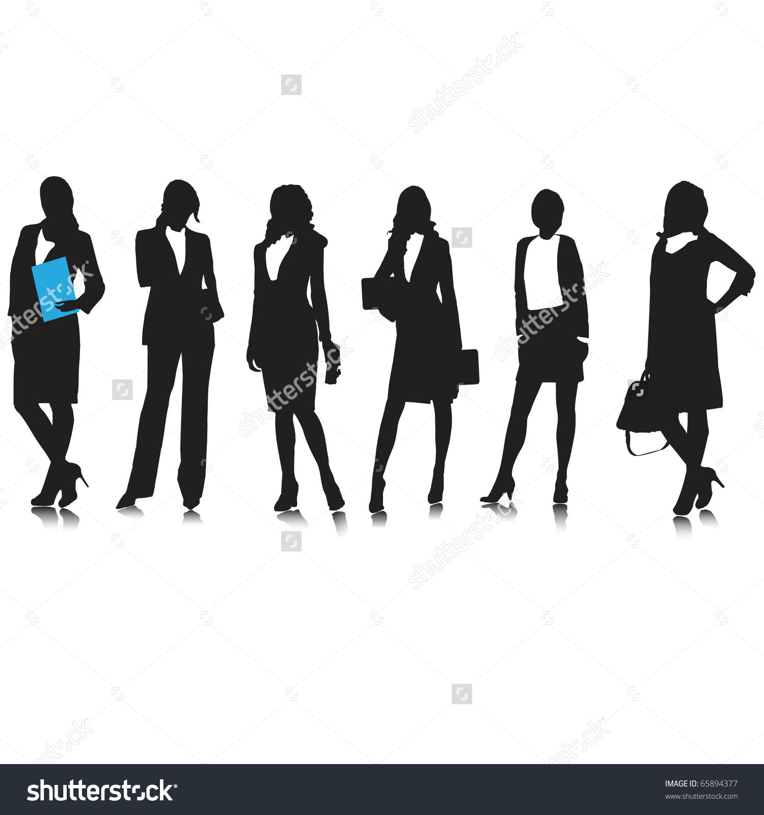 1500x1600 Business Woman Silhouettes Vector Teams