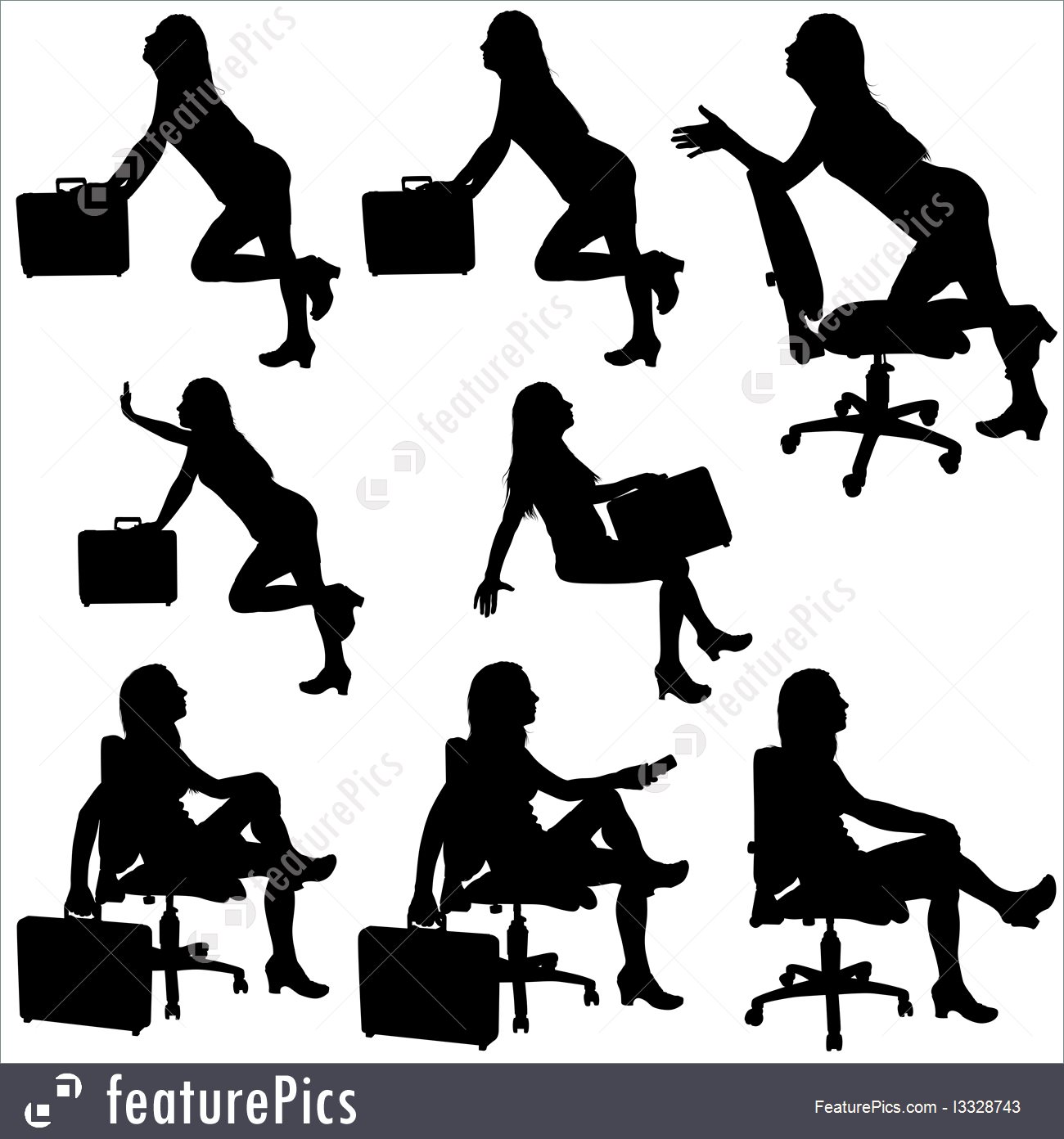 1300x1392 Silhouettes And Outlines Business Woman Silhouettes