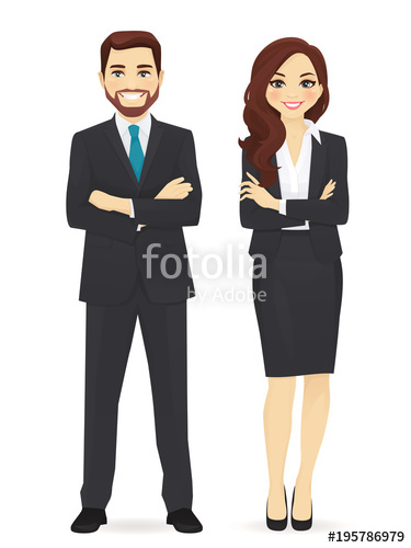375x500 Business Woman And Man Vector Illustration Set Stock Image