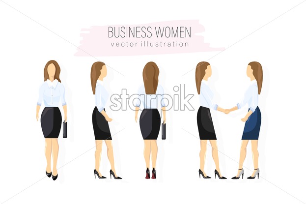 623x415 Business Woman Character Design Set Vector Woman With Various