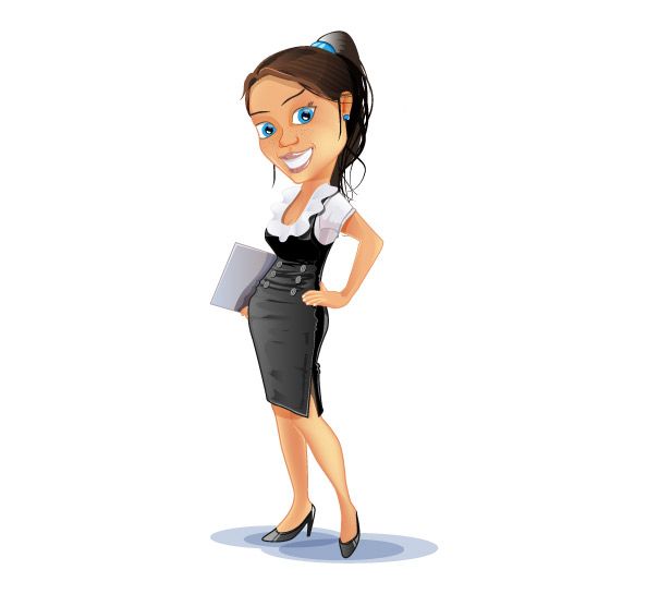594x545 Successful Business Woman Vector Character Featuring Charming
