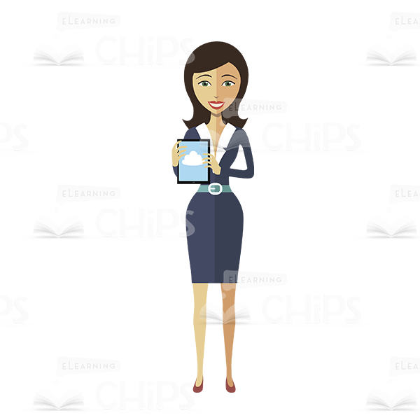 600x600 Young Business Lady Vector Character Package