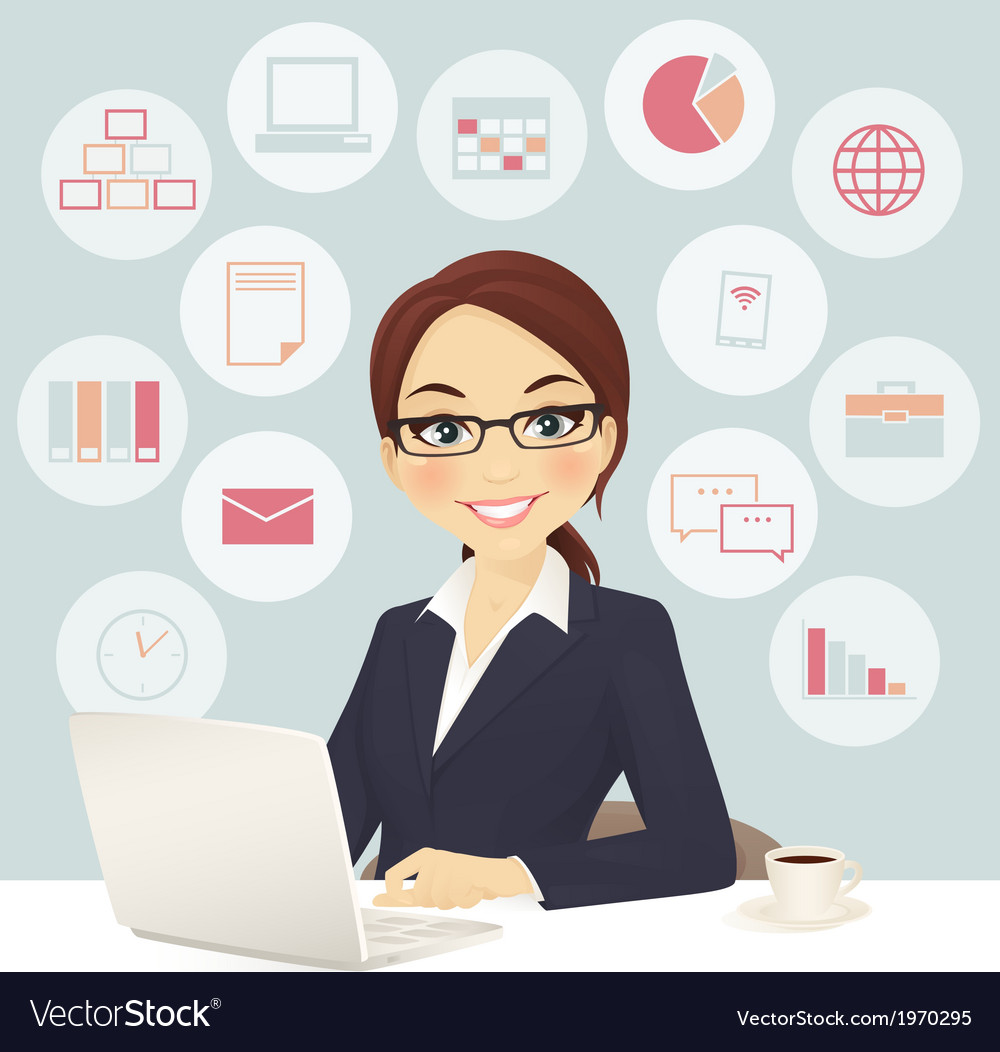 1000x1052 Business Woman Vector