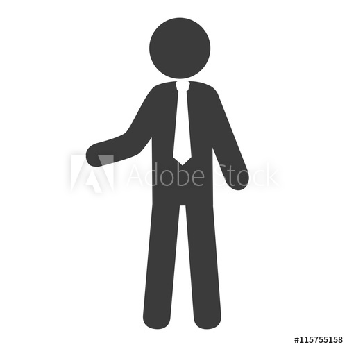 500x500 Businessman Silhouette In Black And White Colors, Vector
