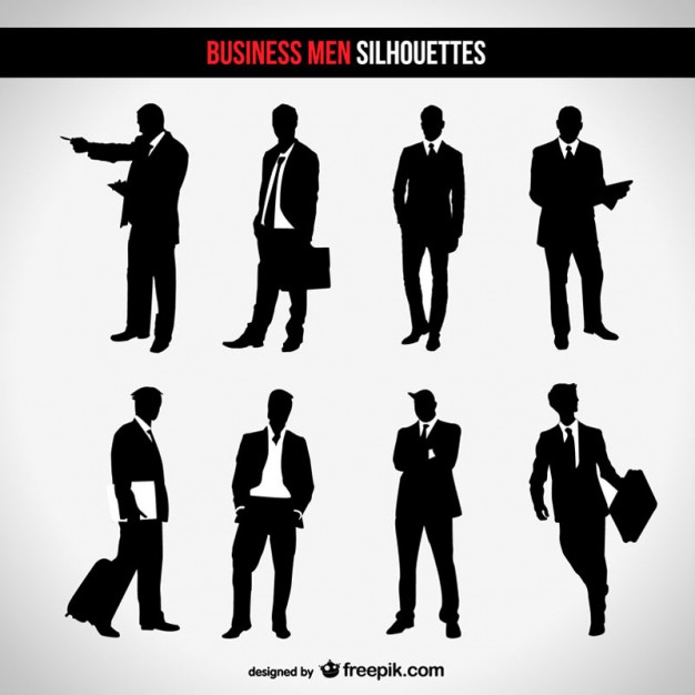 626x626 Businessman Silhouette Set Vector Free Download
