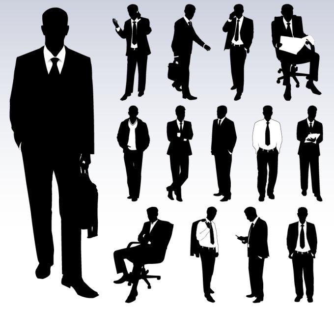 680x631 Businessmen Silhouettes Vector