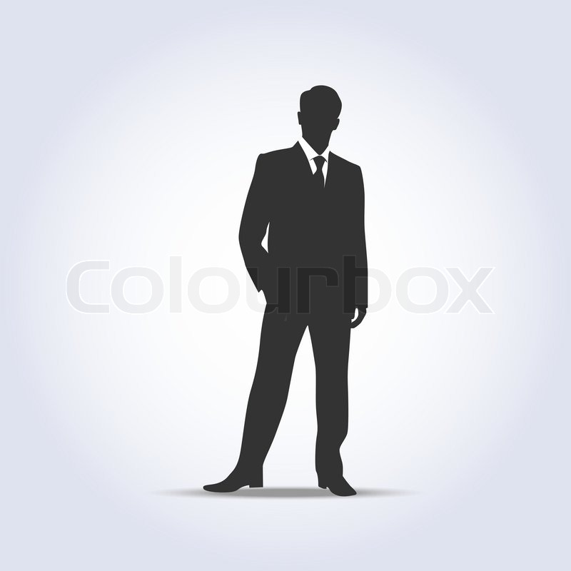 800x800 Standing Businessman Silhouette Gray Stock Vector Colourbox