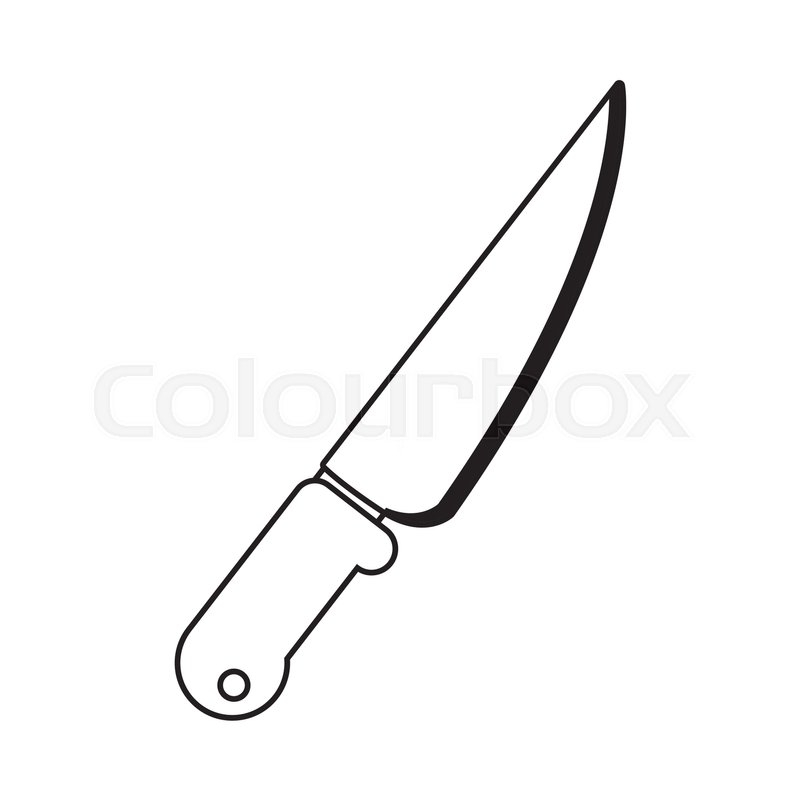 800x800 Silhouette Black With Butcher Knife Stock Vector Colourbox