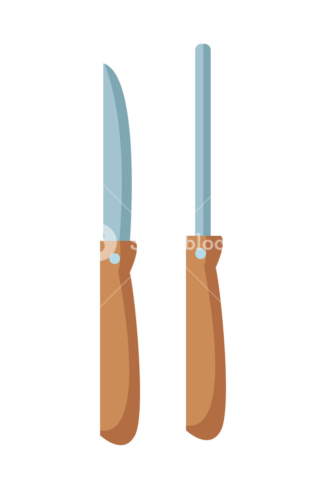 667x1000 Butcher Knife Cartoon Vector Illustration Graphic Design Royalty