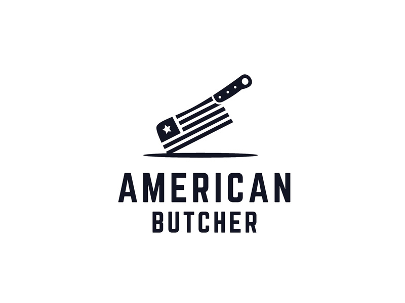 800x600 Butcher Knife With American Flag Patterns Logo