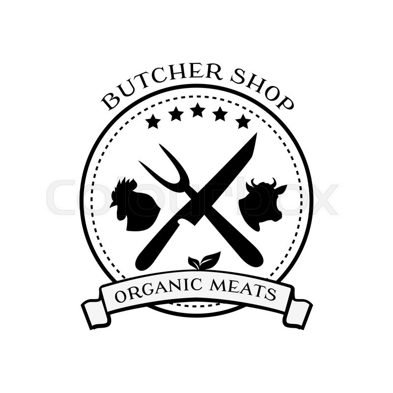 800x800 Butcher Shop Logo Design Elements, Stock Vector Colourbox
