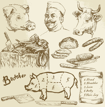364x368 Free Vector Meat Butcher Free Vector Download