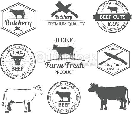 445x386 Logos For Butcher Shop And Graphic Outline Cows Kitchen Art
