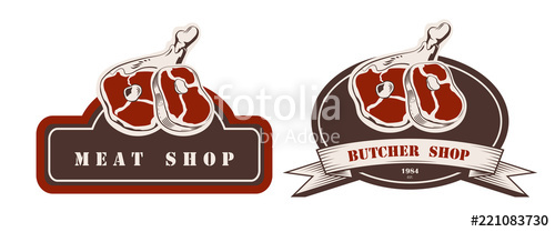 Design Template Of Butchery Label Meat Shop Logo Butcher Market 500x209 Design Template Of Butchery Label Meat Shop Logo Butcher Market
