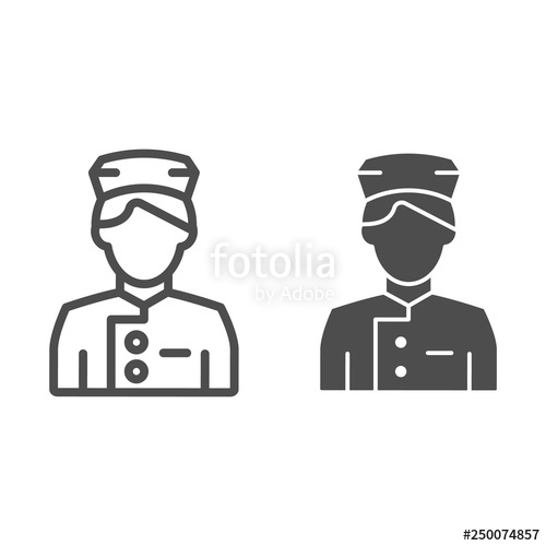 500x500 Concierge Line And Glyph Icon Butler Vector Illustration Isolated