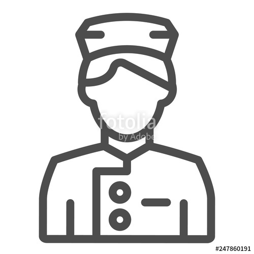 500x500 Concierge Line Icon Butler Vector Illustration Isolated On White